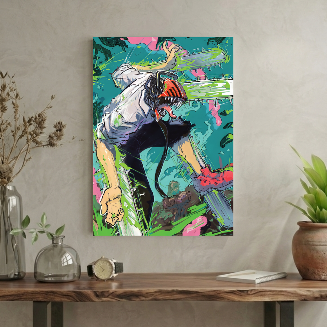 Chainsaw Man | Denji | Neon Action Art