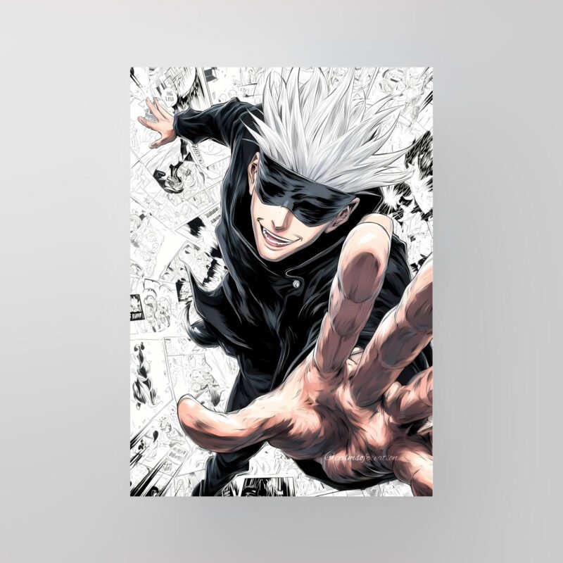 Satoru Gojo | The Limitless Sorcerer | Manga Collage Art Poster