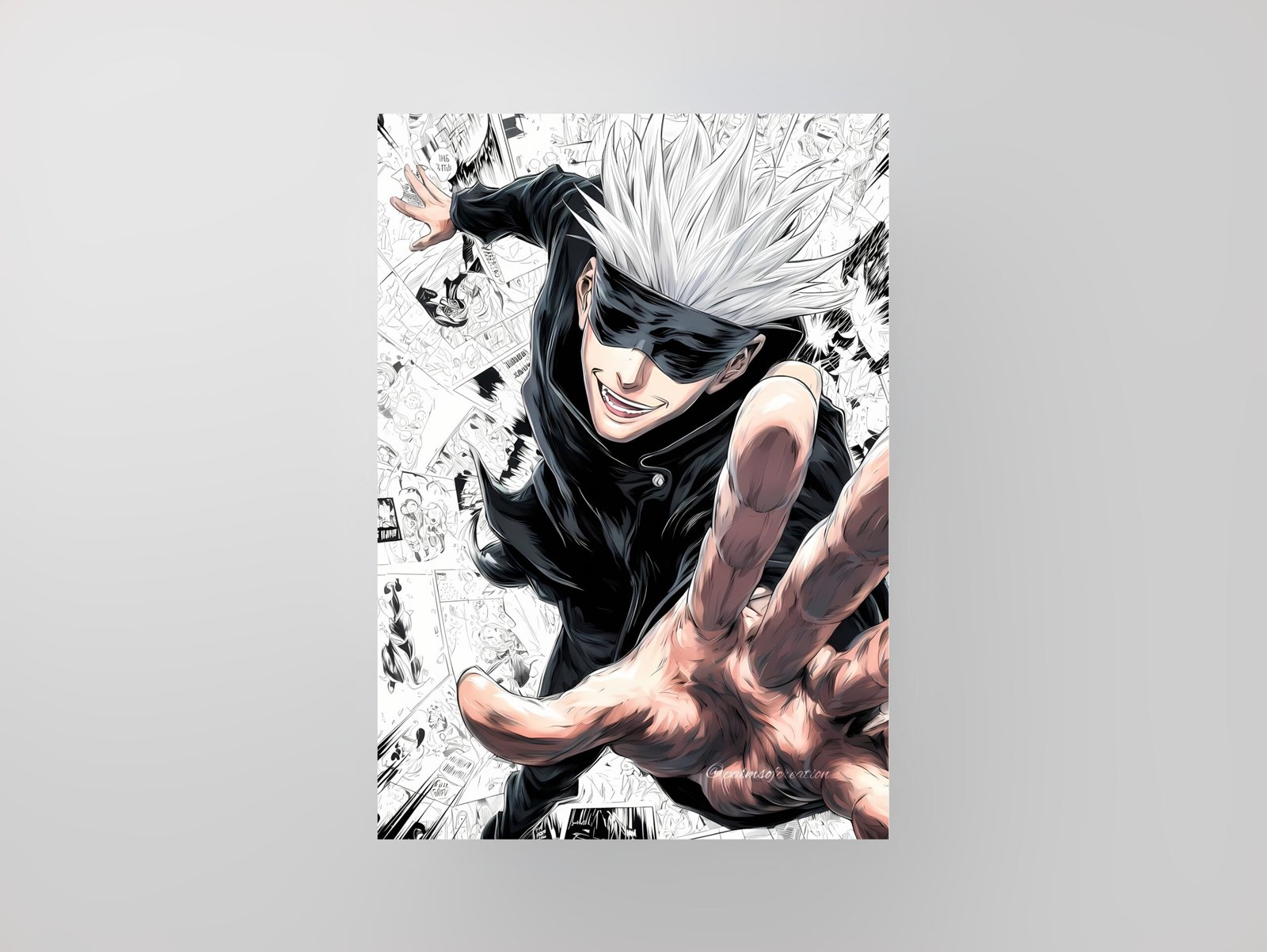 Satoru Gojo | The Limitless Sorcerer | Manga Collage Art Poster