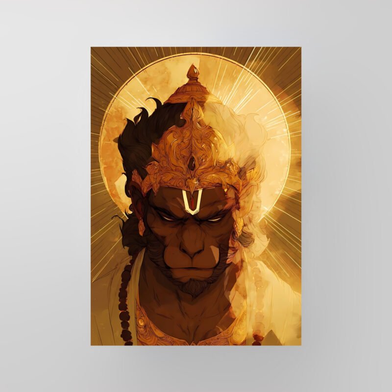 Lord Hanuman | Golden Radiance Art Poster