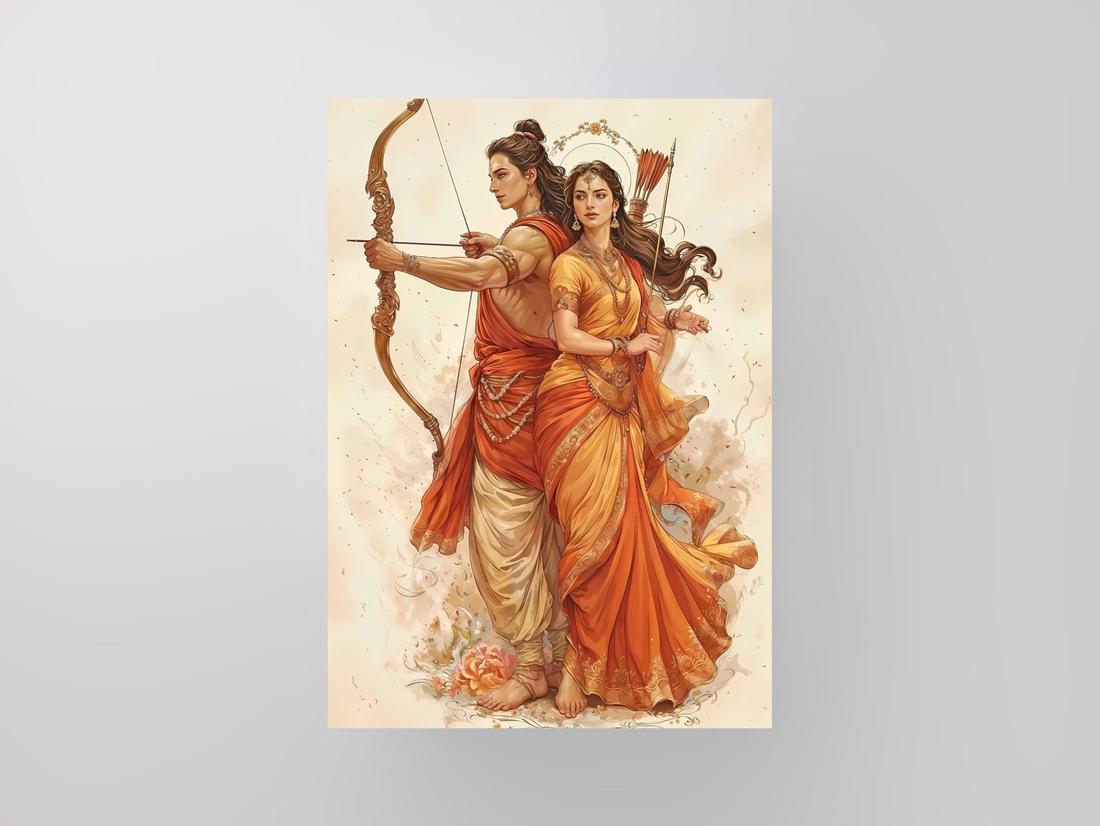 Rama and Sita | The Eternal Bond | Divine Archer Art Poster