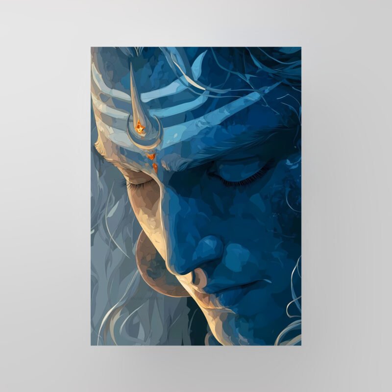 Lord Shiva | The Serene Blue Gaze | Art Poster