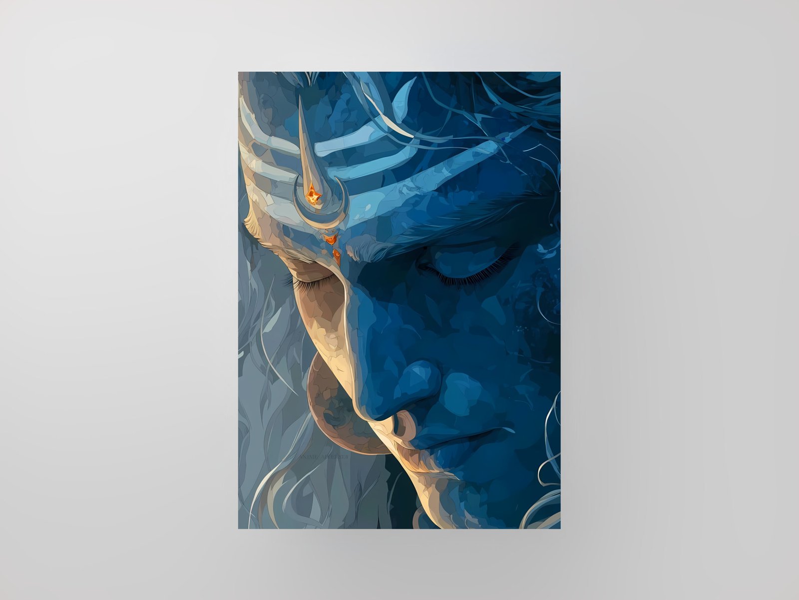 Lord Shiva | The Serene Blue Gaze | Art Poster