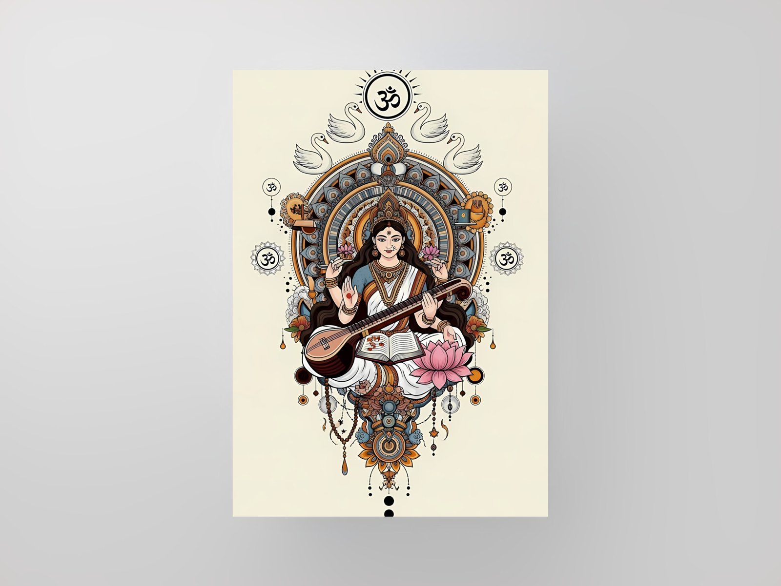 Goddess Saraswati | The Harmony of Wisdom | Sacred Art Poster