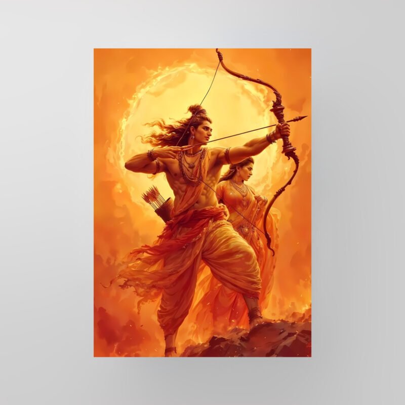 Rama and Sita | Epic Action Art Poster
