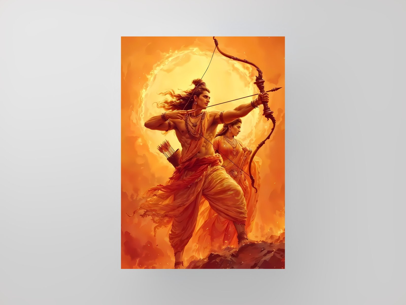 Rama and Sita | Epic Action Art Poster