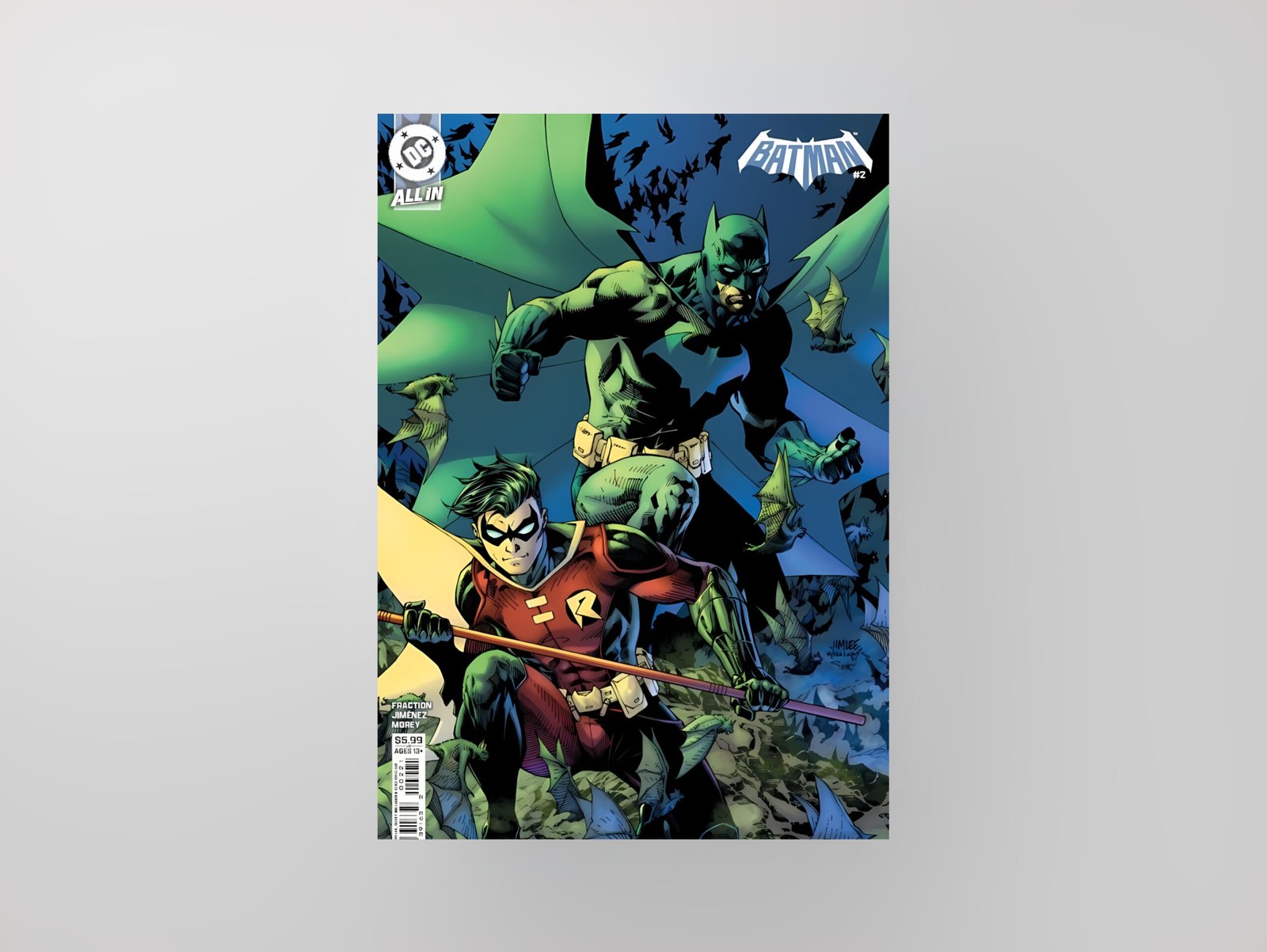 Batman & Robin | All In | Comic Book Cover Art Poster