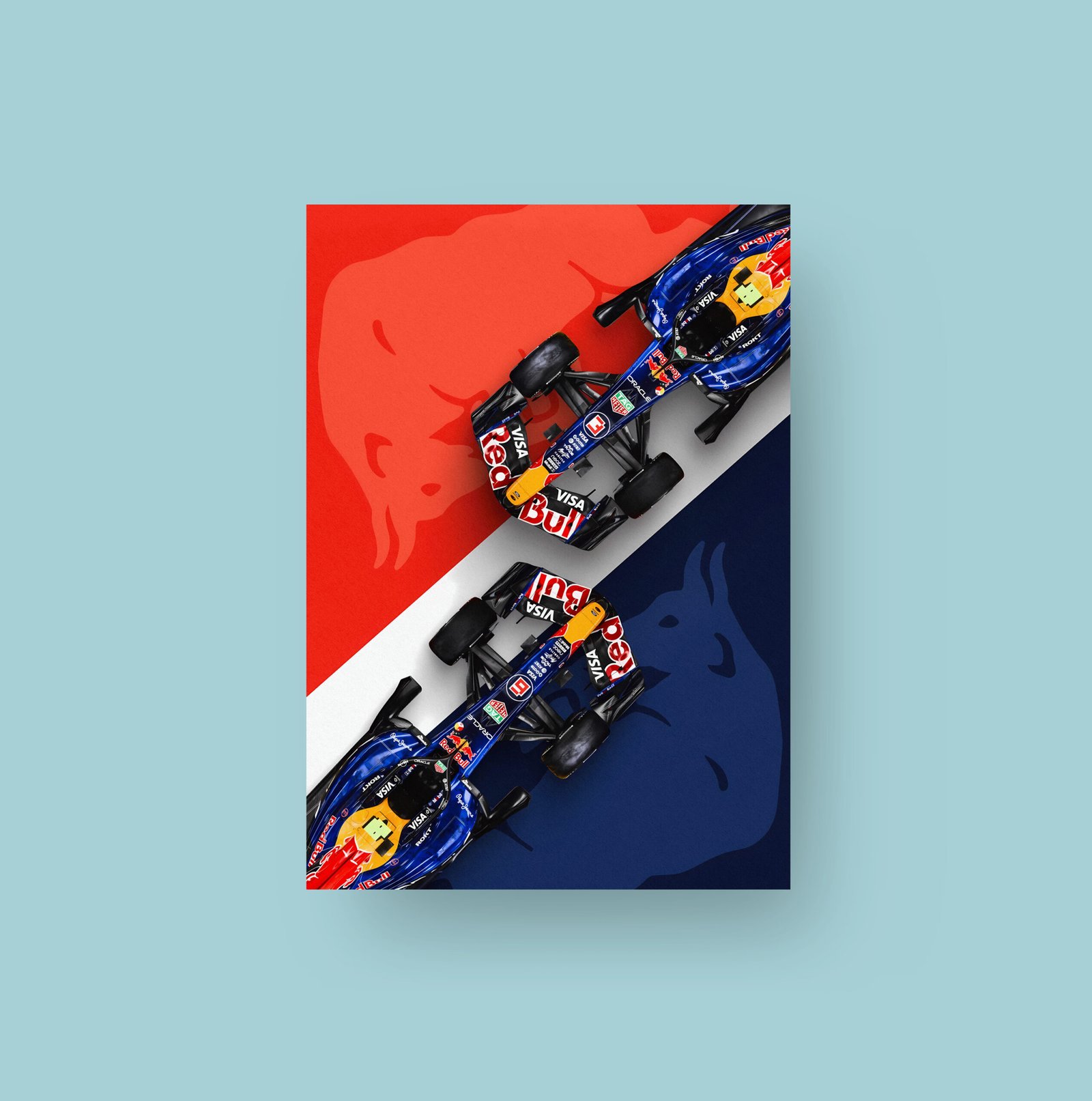 Red Bull Racing RB20 | Dual Car | Art Poster
