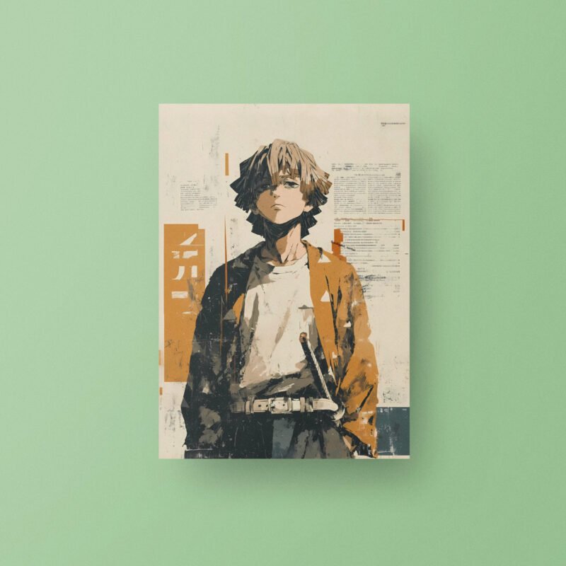 Zenitsu Agatsuma from Demon Slayer Art Poster