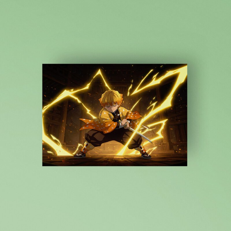 Zenitsu Agatsuma from Demon Slayer: Kimetsu no Yaiba Art Poster