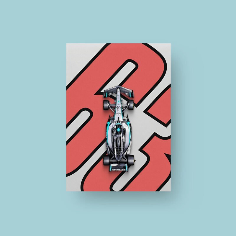 George Russell #63 | Mercedes-AMG F1 | Red Art Poster
