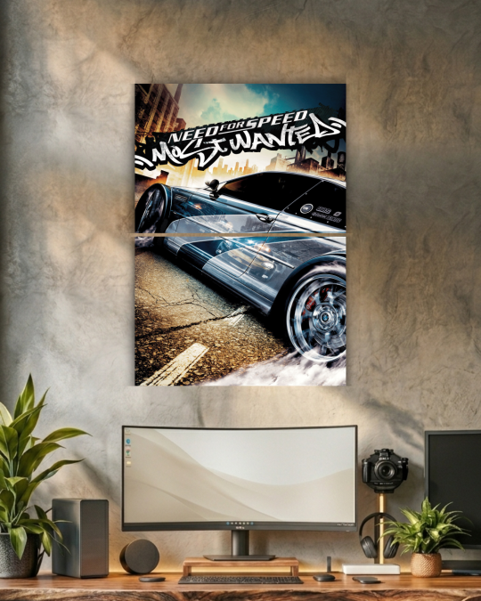 BMW M3 GTR | Need for Speed: Most Wanted (2005) | Split Poster | 2 Panel Set