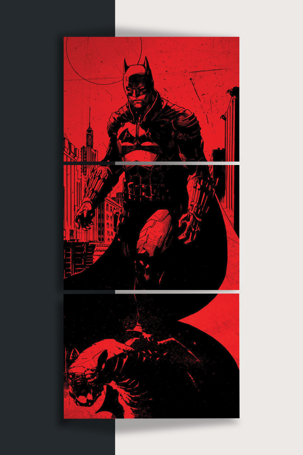 The Batman | Robert Pattinson | Split Poster | 3 Panel Set