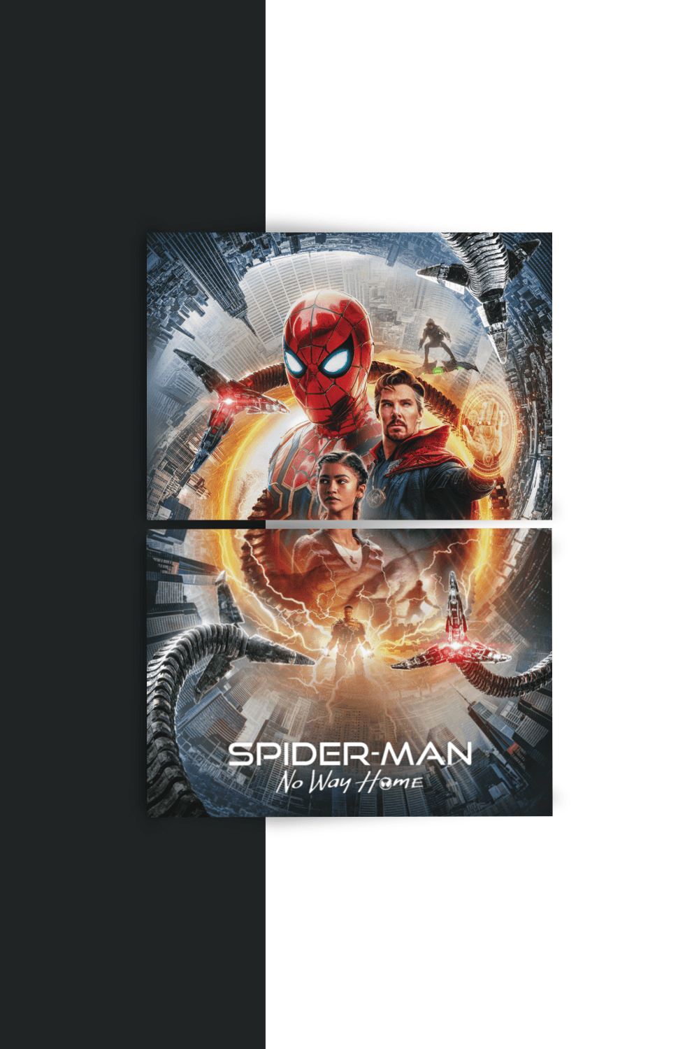Spider-Man: No Way Home | Movie | 2 Panel Split Poster #
