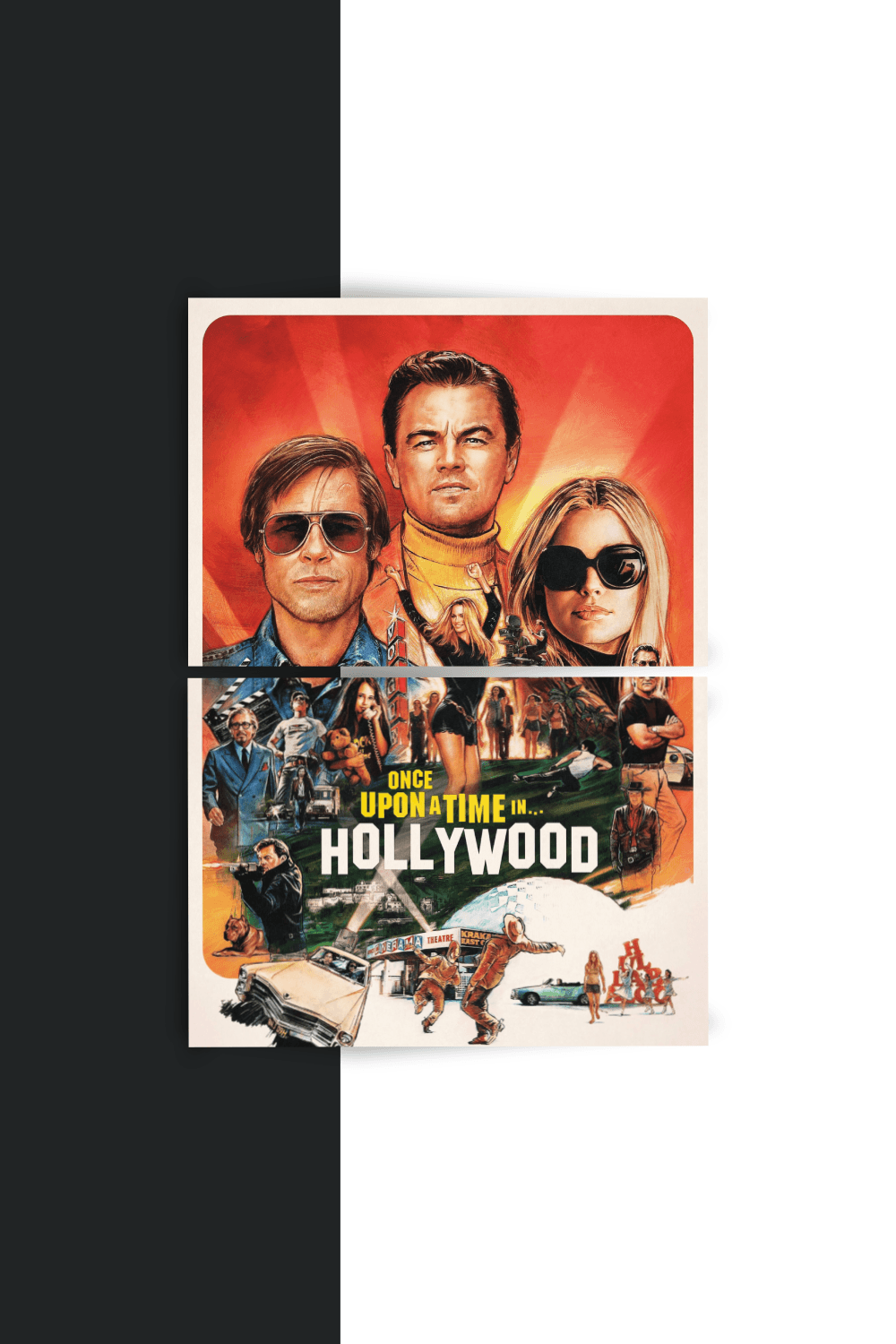 Once Upon a Time in Hollywood | Split Poster | 2 Panel Set