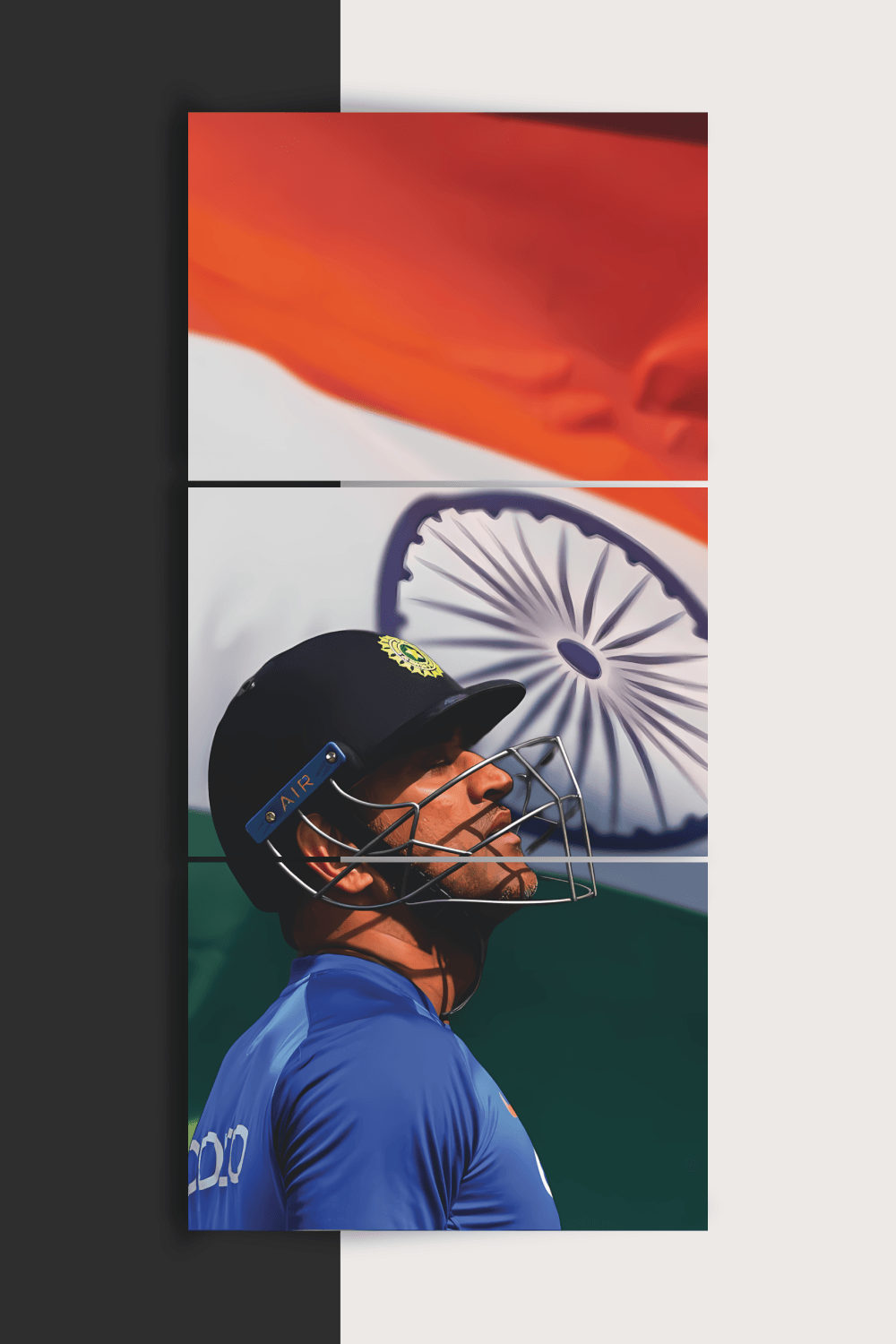 MS Dhoni | Indian Cricket | Split Poster | 3 Panel Set