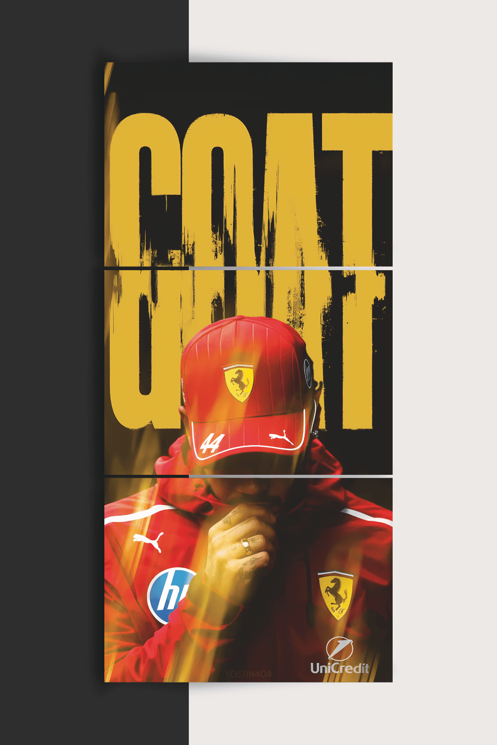 Goat | Lewis Hamilton | Ferrari | Split Poster | 3 Panel Set