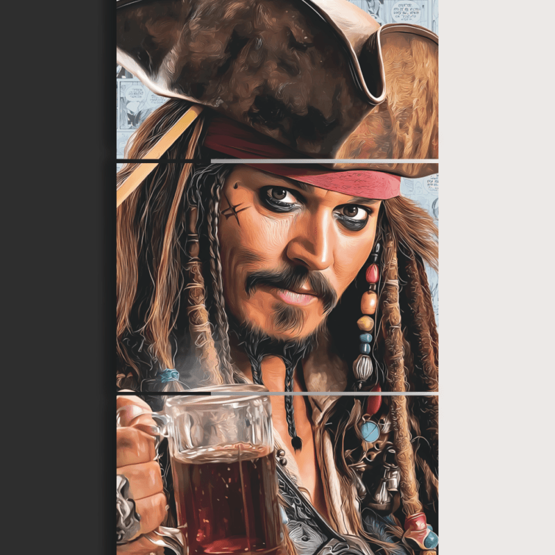 Jack Sparrow | Pirates of the Caribbean | Split Poster | 3 Panel Set