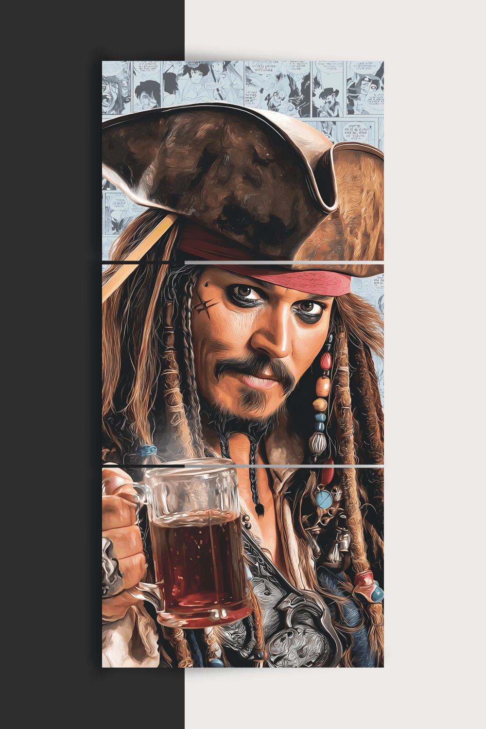 Jack Sparrow | Pirates of the Caribbean | Split Poster | 3 Panel Set