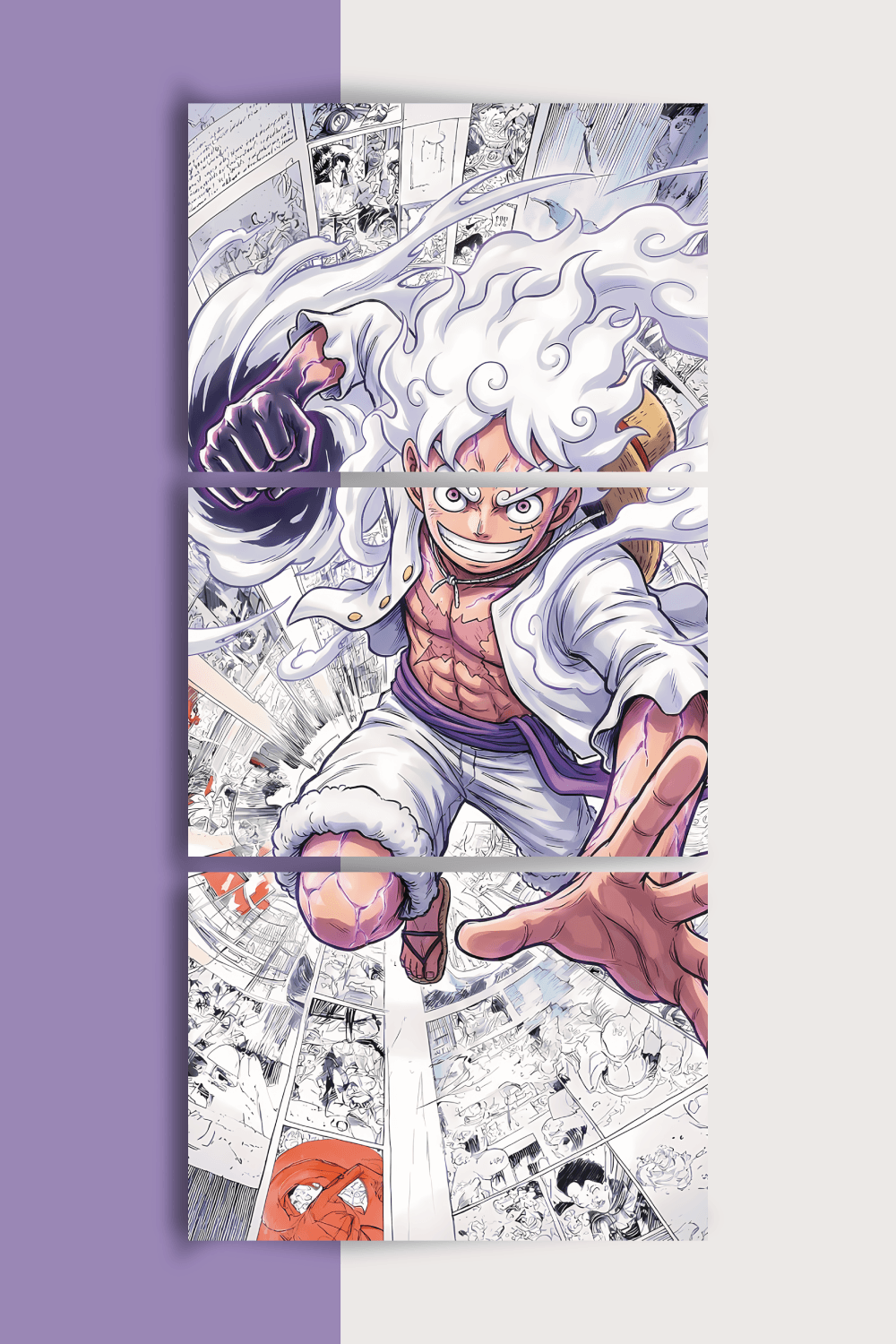 Monkey D. Luffy | Gear 5 | Split Poster | 3 Panel Set