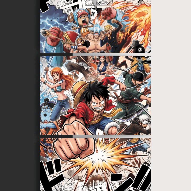 One Piece | Straw Hat Crew | Split Poster | 3 Piece Set